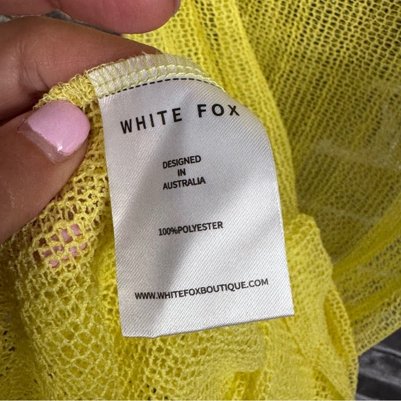 White Fox Boutique Over Him Mini Dress lemon yellow swimsuit cover up - Picture 7 of 10